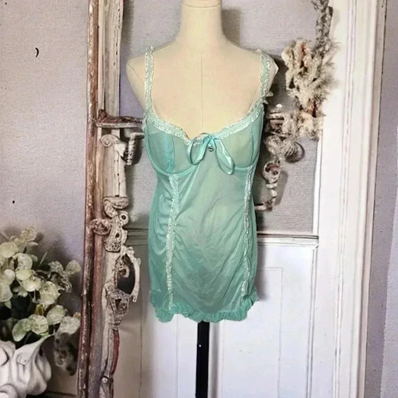 Coquette  mermaid blue sheer chemise L - Picture 1 of 7